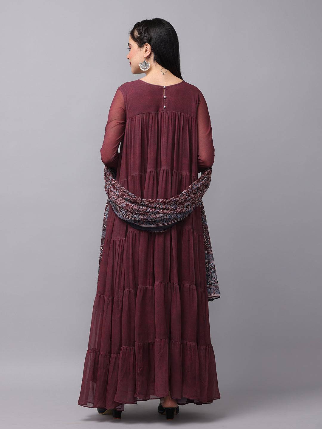 Mulberry Round Neck Long Dress by My Store