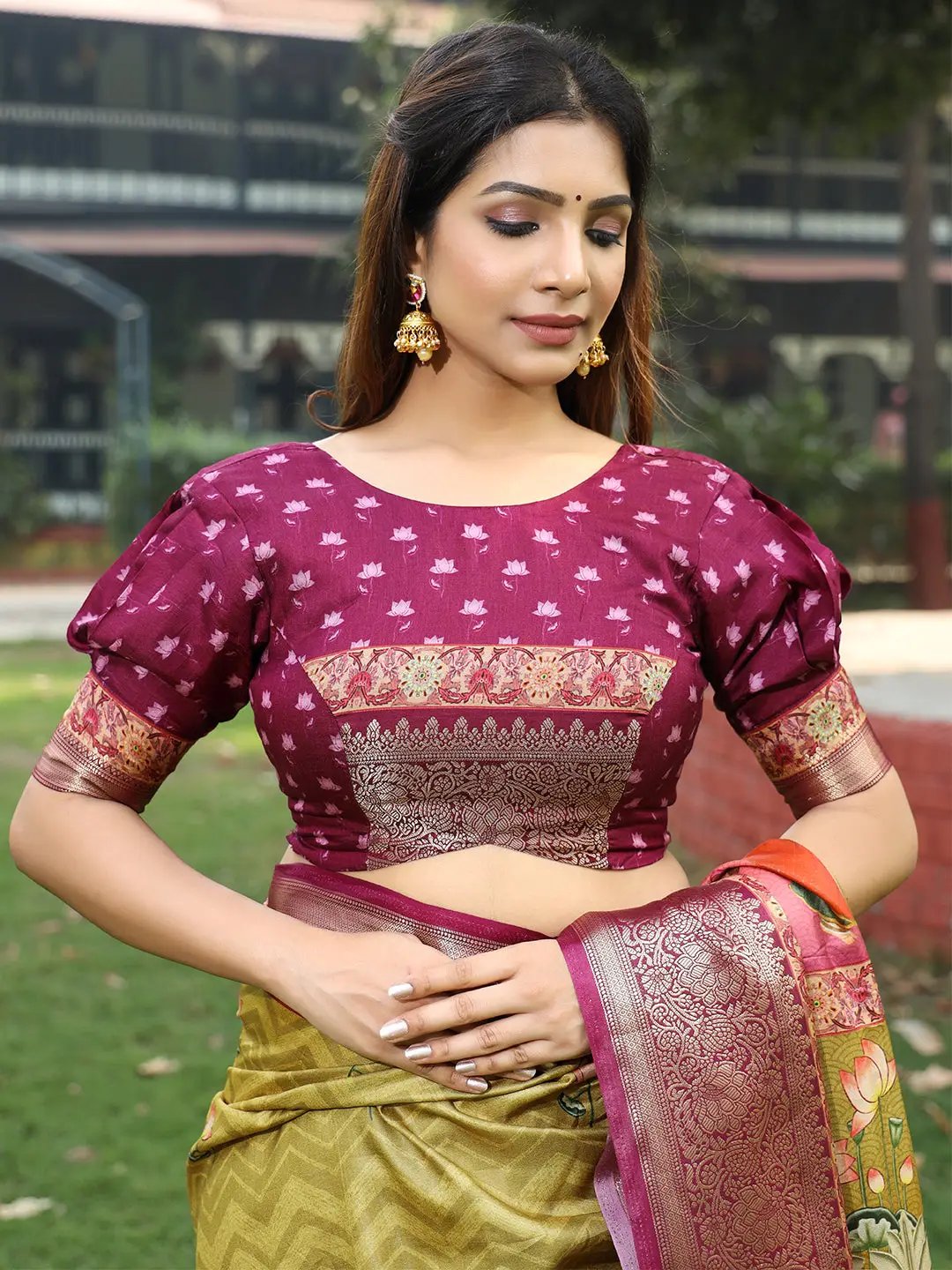 Light Green Colour Pure Viscose Dola Silk Saree with Pichwai Kalamkari Print - Luxe by My Store