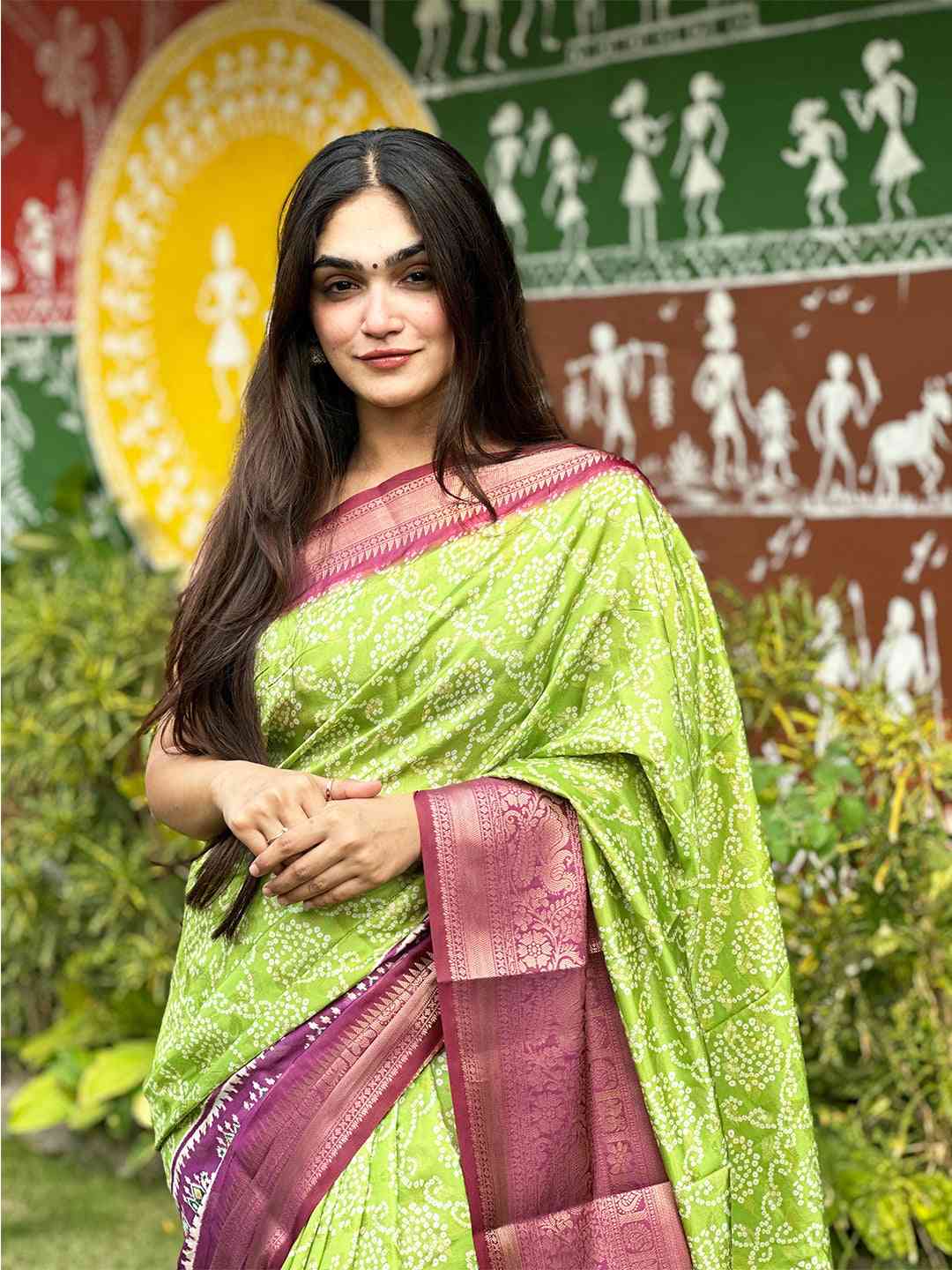 Soft Silk Bandhej Digital Printed Saree by My Store