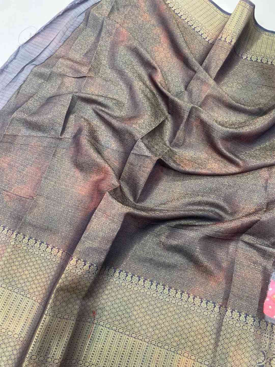 Peach Hybrid Kalamkari Printed Kota Doriya Saree by My Store