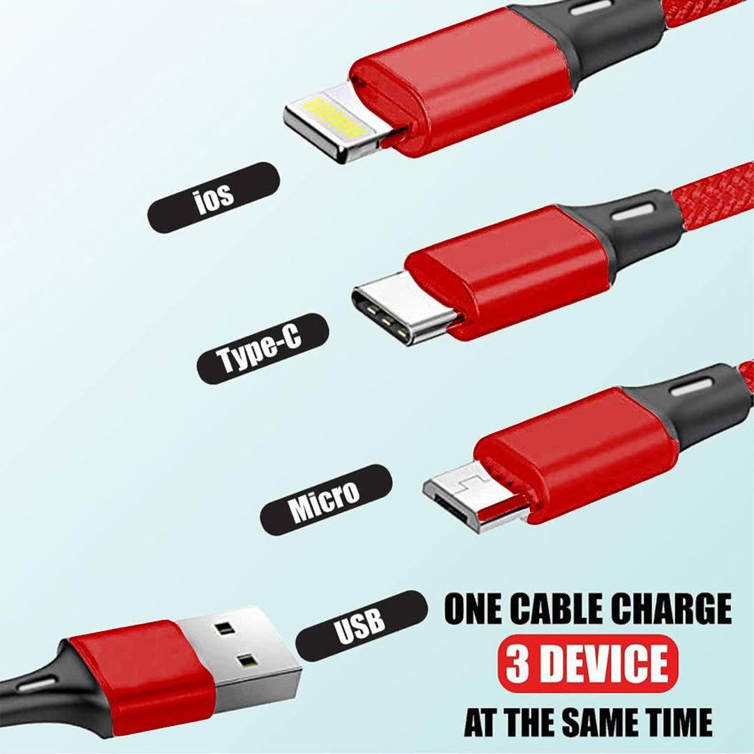 Order TecSox 3in1 Braided Cable Online | Support All Devices