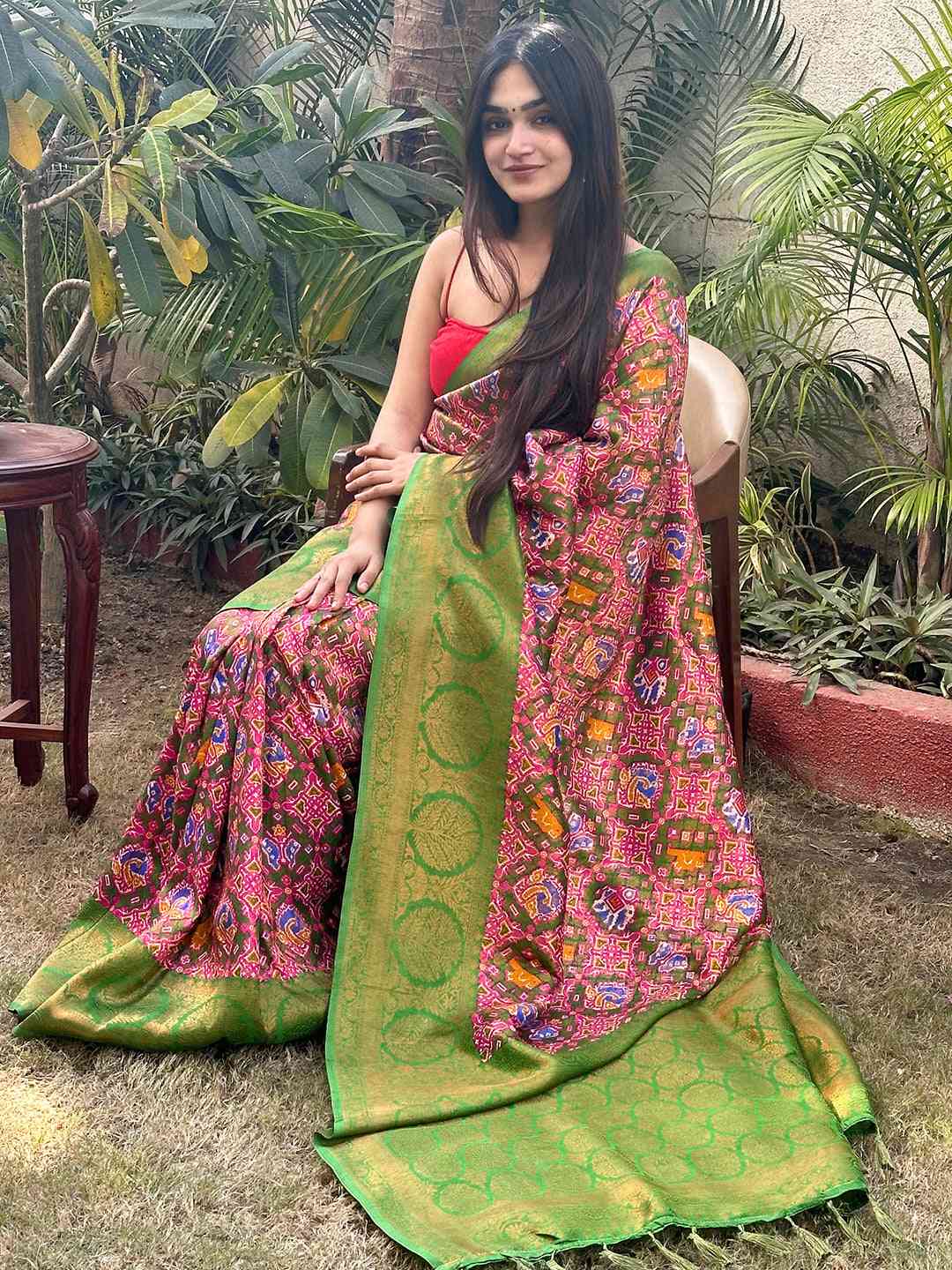 Light Green Colour Dola Silk Saree With Gold And Silver Zari Work by My Store