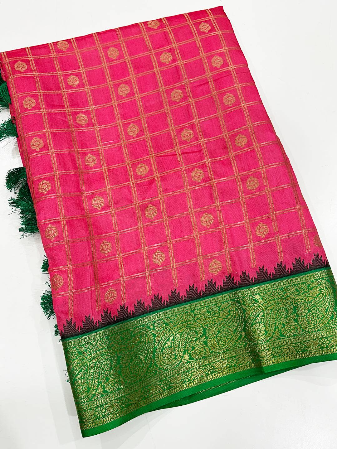 Blush Pink Kovai Banarasi Silk Saree by My Store