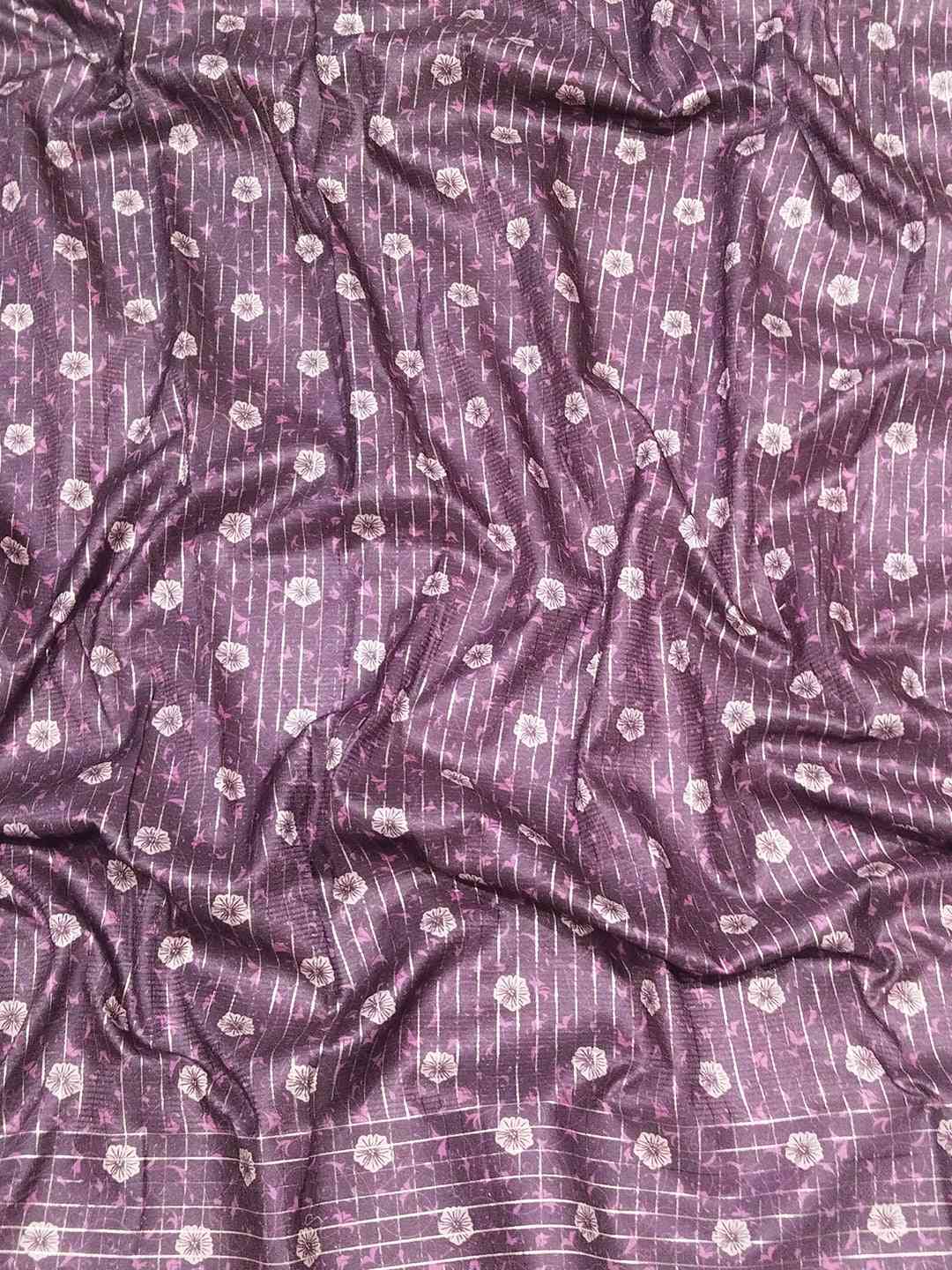 Satin Kota Doria Saree With Kalamkari Digital Print In Pink Colour by My Store