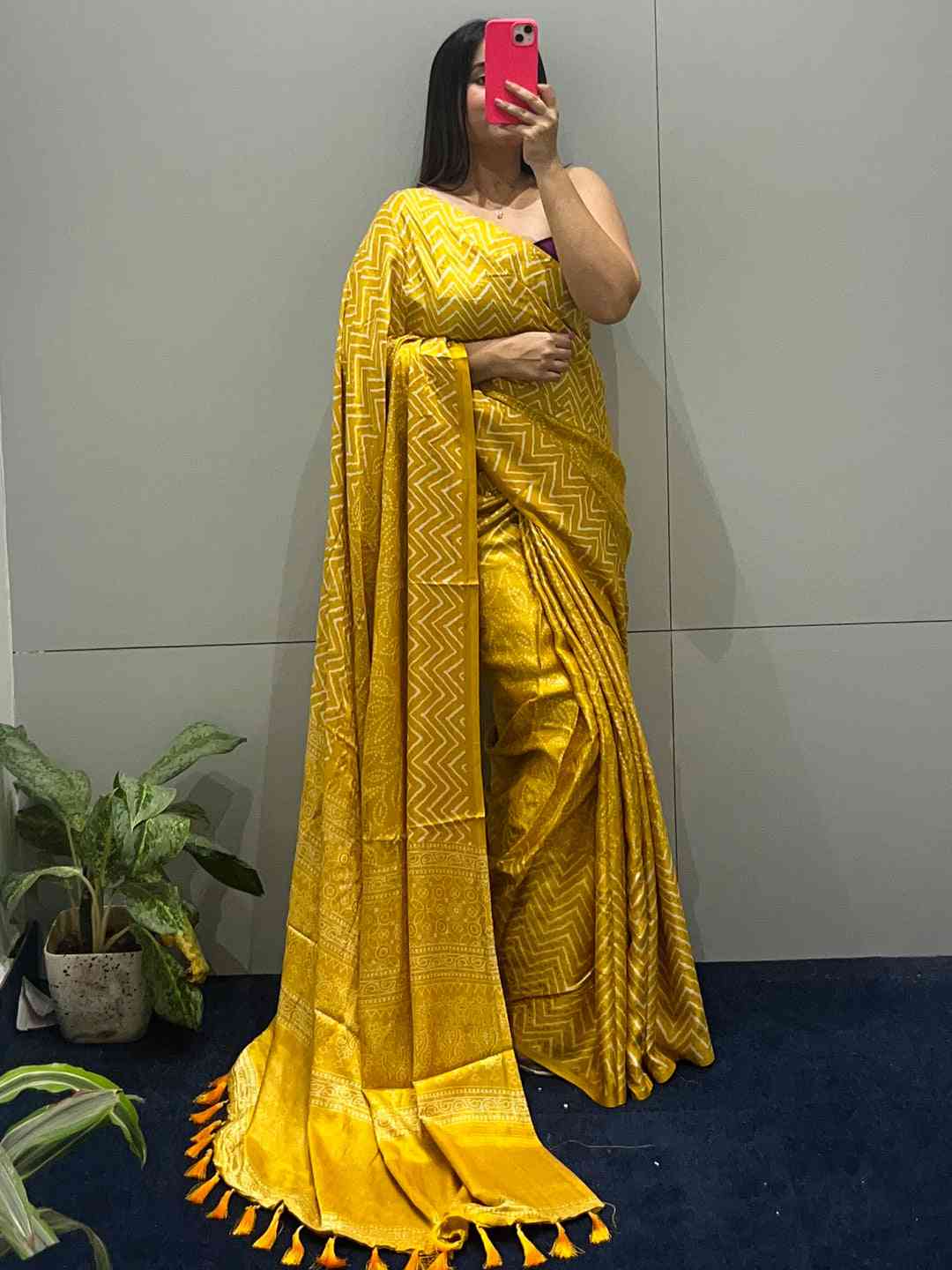 Exclusive Manipuri Silk Saree with Foil Print by My Store