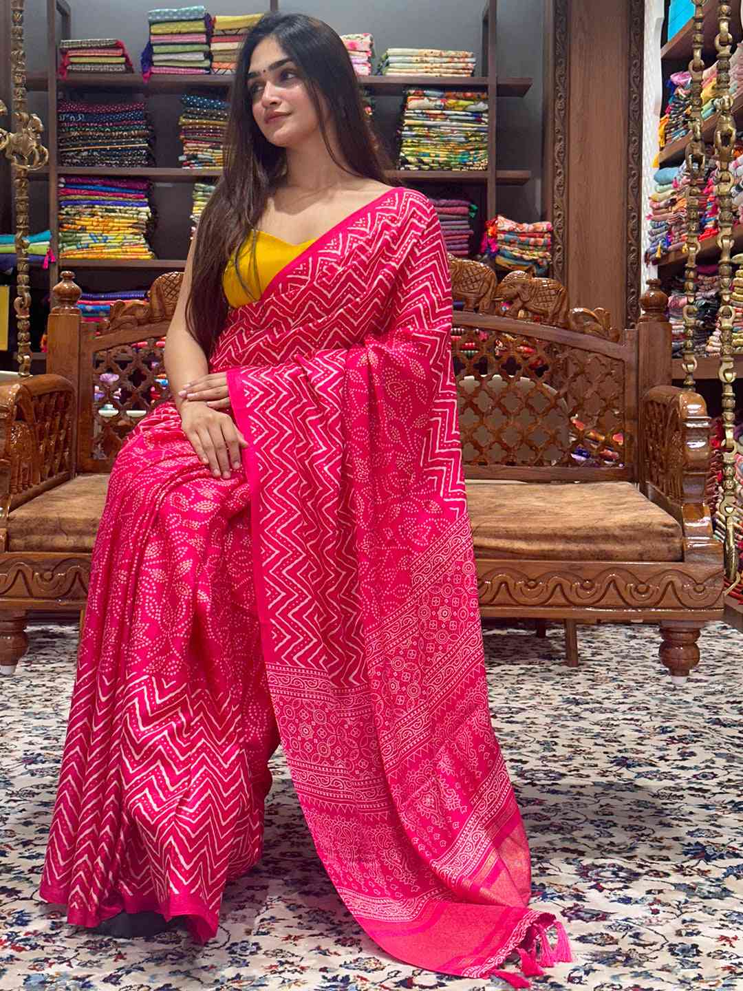 Exclusive Manipuri Silk Saree with Foil Print by My Store