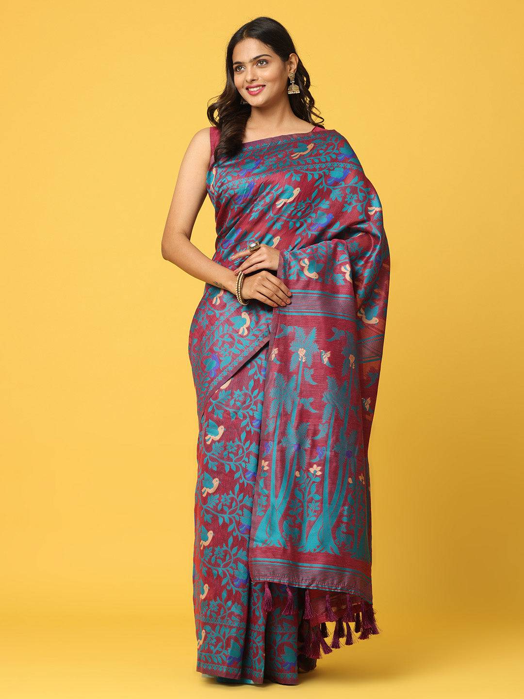 Stylish Dhakai Jamdani Light Weight Cotton Silk Saree by My Store