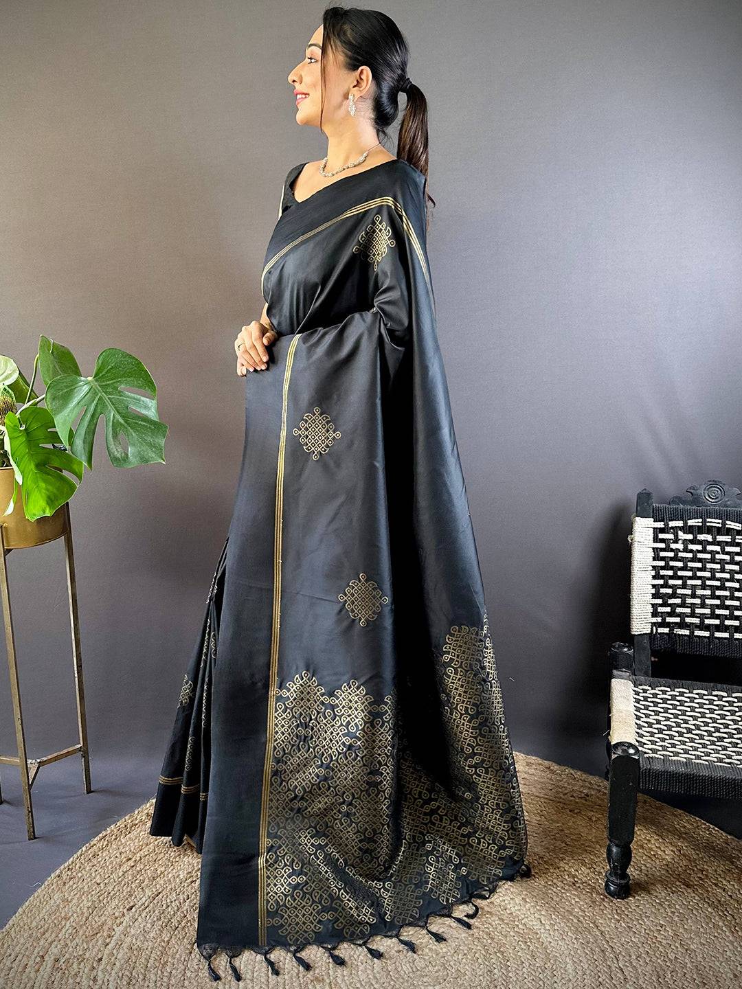 Soft Silk Kolam With Rangoli Jari Saree by My Store