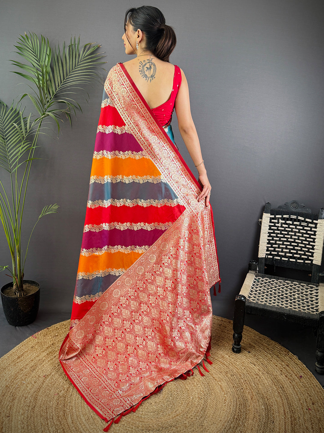 Radiant Banarasi Katan Silk Zari Weaving Saree by My Store