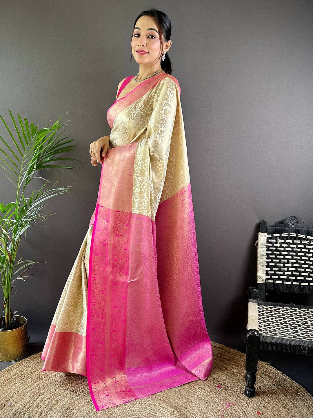 Royal Banarasi Kora Katan Silk Saree by My Store