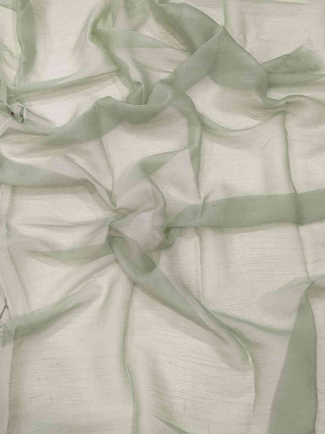 Soft Chiffon Satin Saree with Cut Work Embroidered Boder by My Store