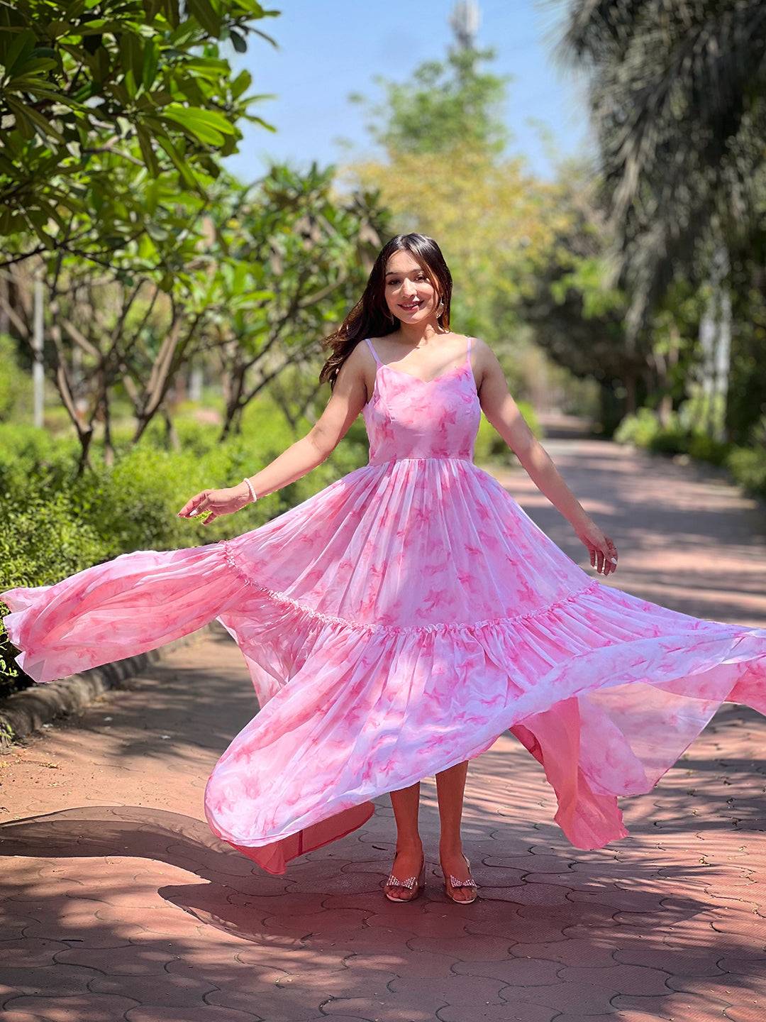Blush Pink Batik Printed Dress by My Store