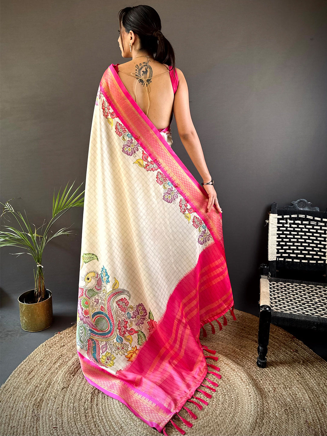 Pink Soft Gadwal Uppada Silk Saree by My Store