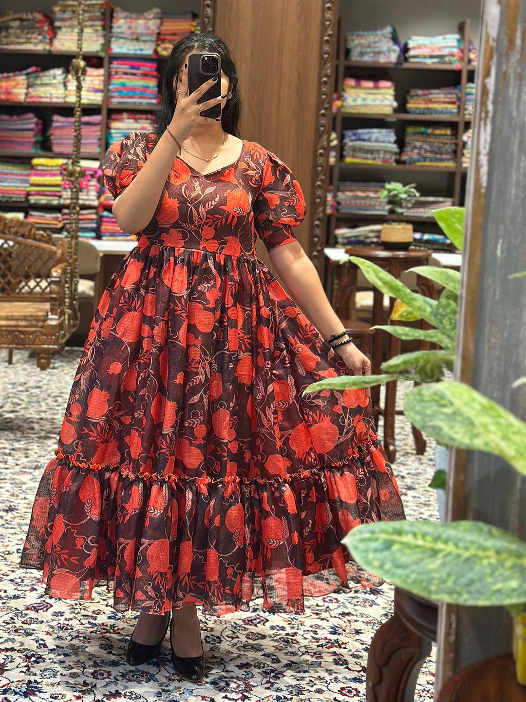 Scarlet Bloom Floral Kota Midi by My Store