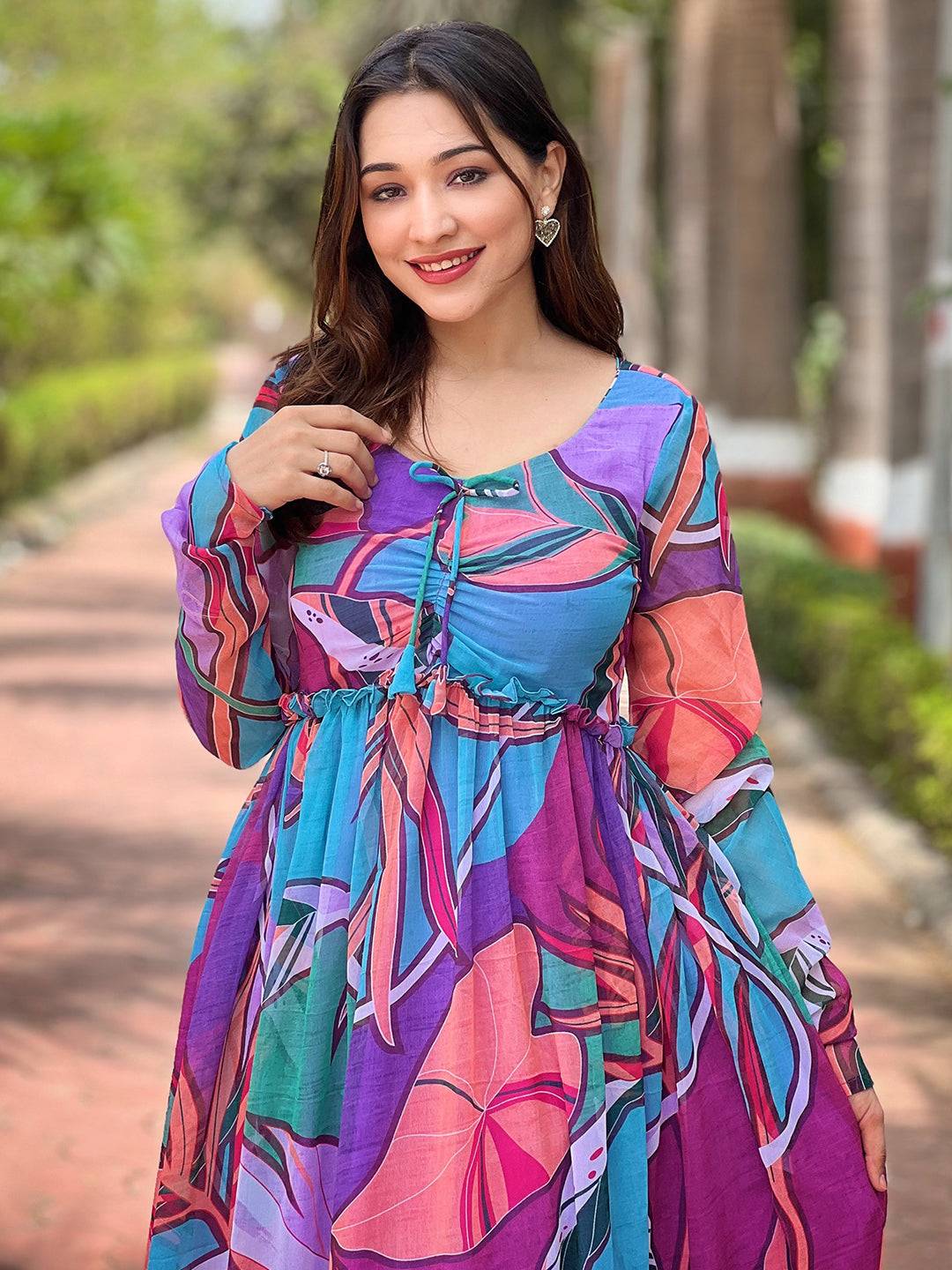 Lust Lavender Abstract Print Dress by My Store