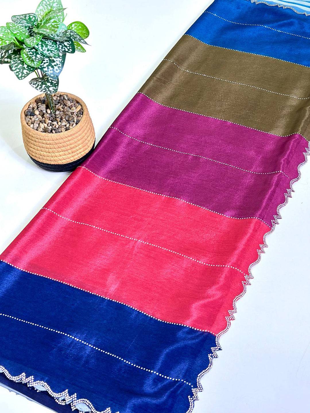 Radiant Multi Color Zarocan Saree by My Store