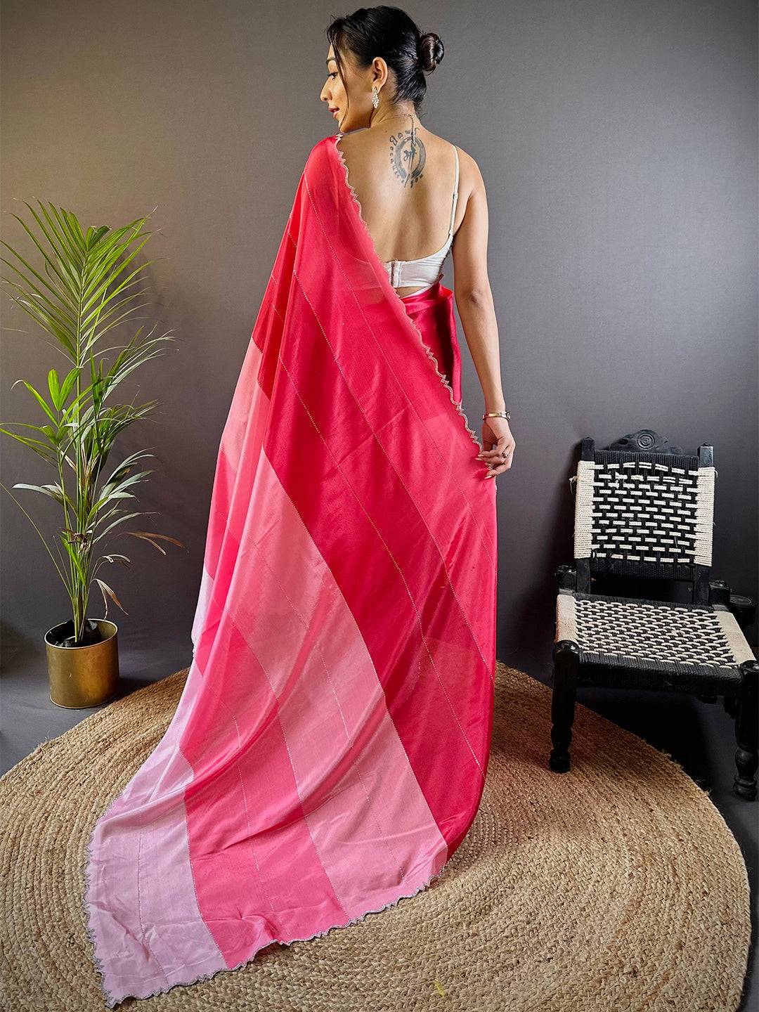 Elegant Rainbow Stone Saree by My Store