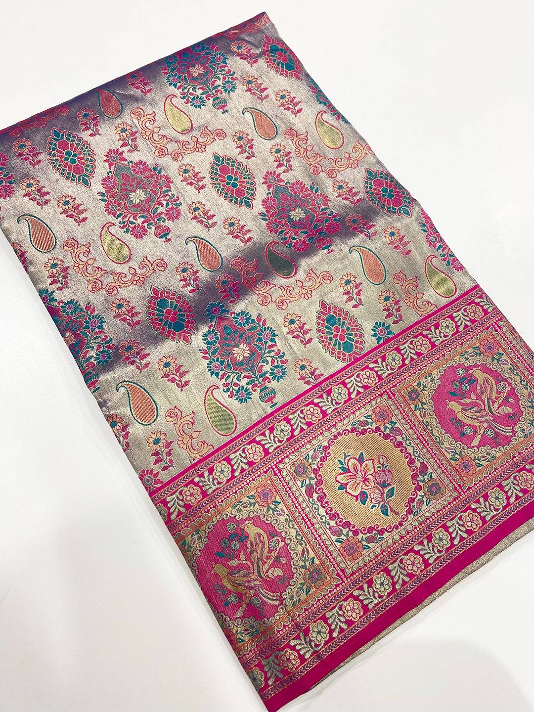 Olive Heritage Dharmavaram Silk Saree by My Store