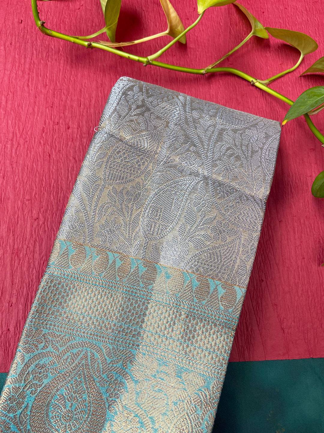Smoke Gery Dhupian Silk With Ethnic Motifs Saree by My Store