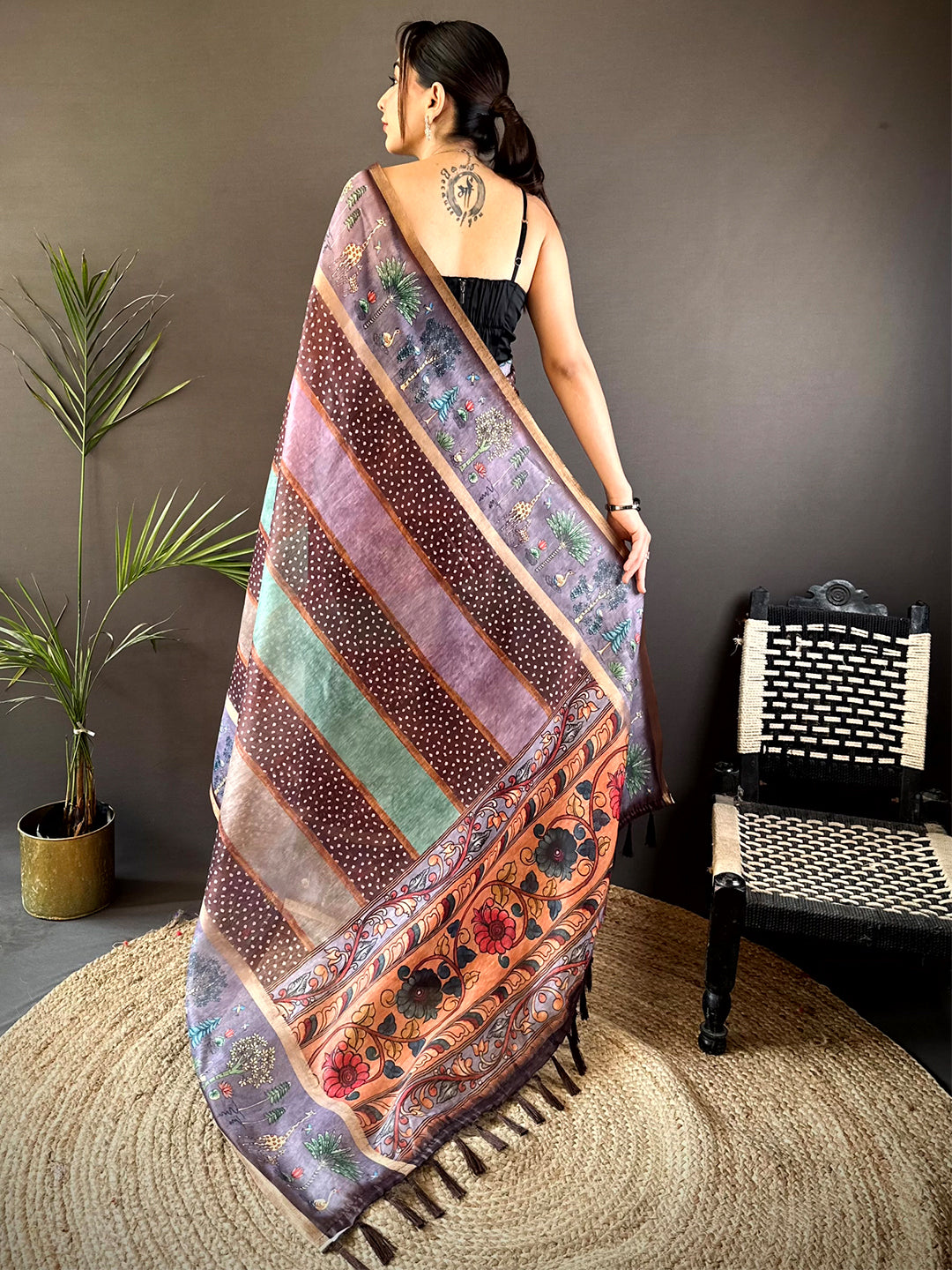 Exclusive Soft Chanderi Cotton Bandhej Print Saree by My Store