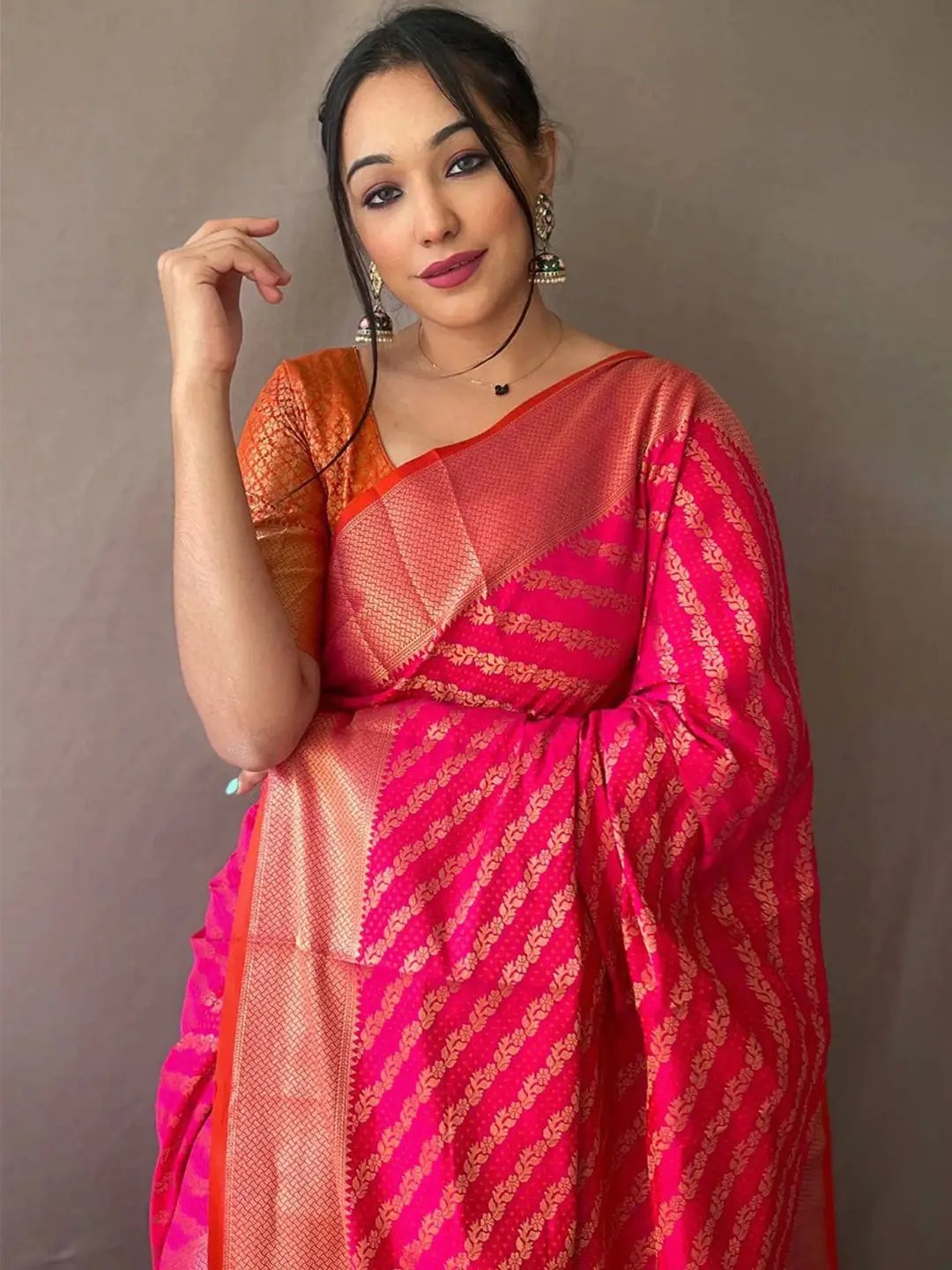 Elegance with the Hot Pink Patola Saree by My Store
