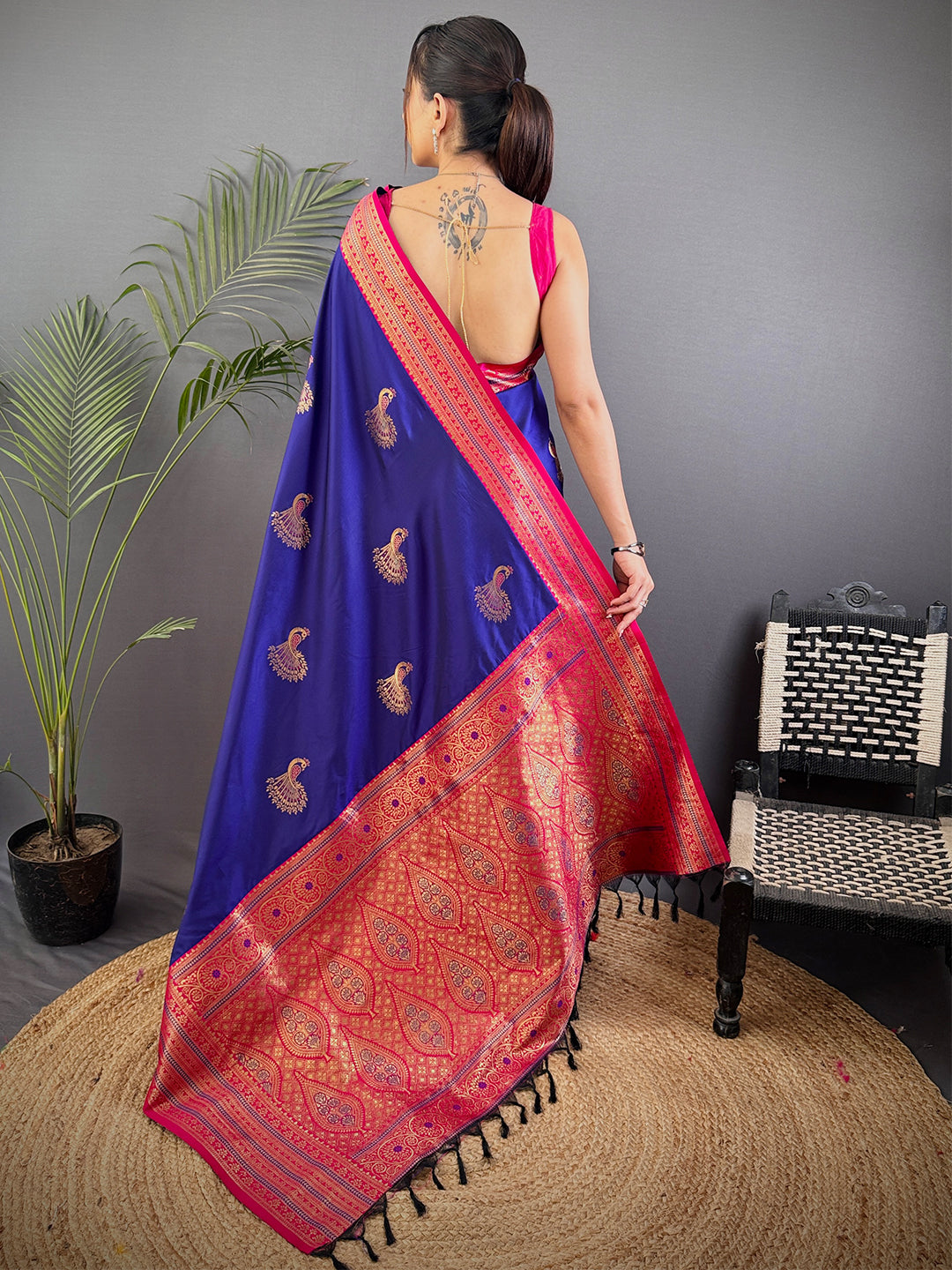 Royal Purple Soft Silk Kanjivaram Saree