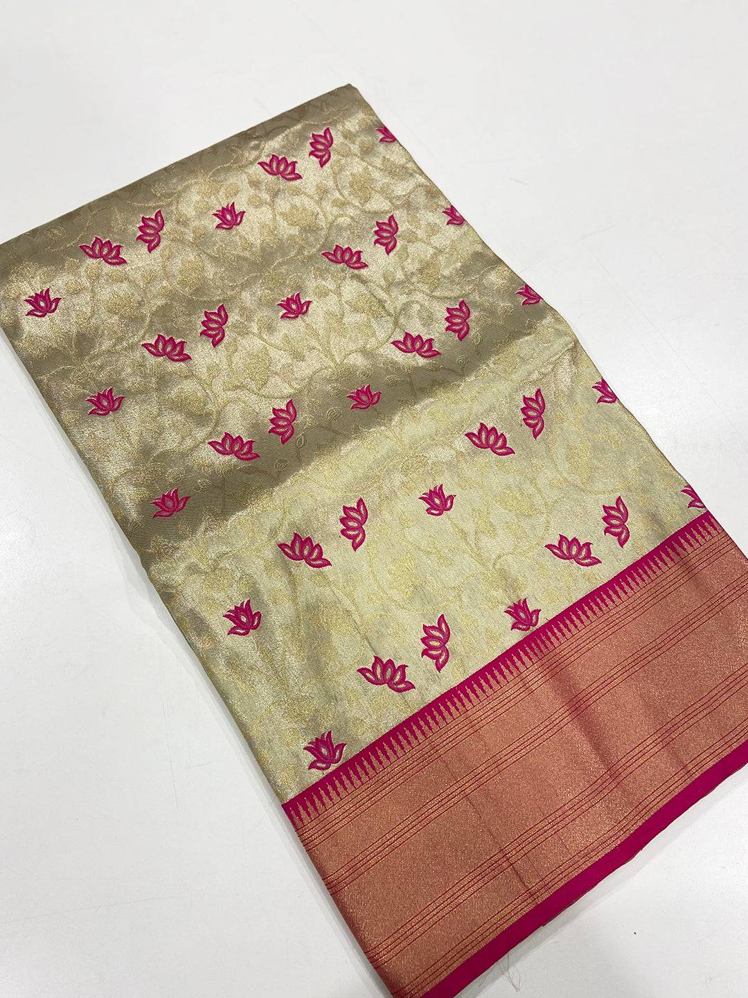 Golden Heritage Lotus Saree by My Store