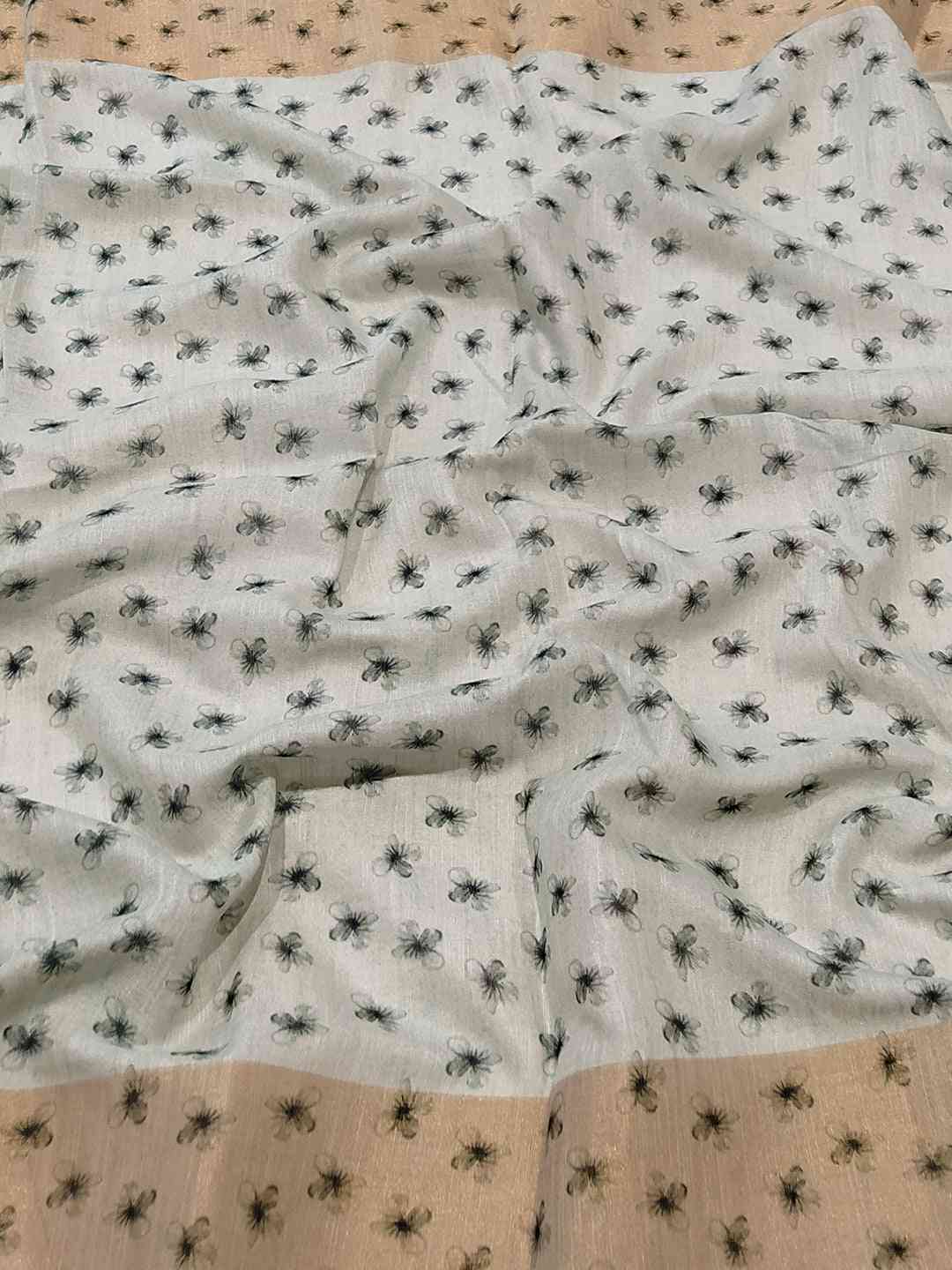 Floral Elegance Exclusive Pure Linen Saree by My Store