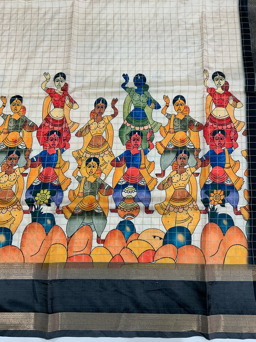 Heritage Kalamkari Satin Bentex Gadwal Saree by My Store