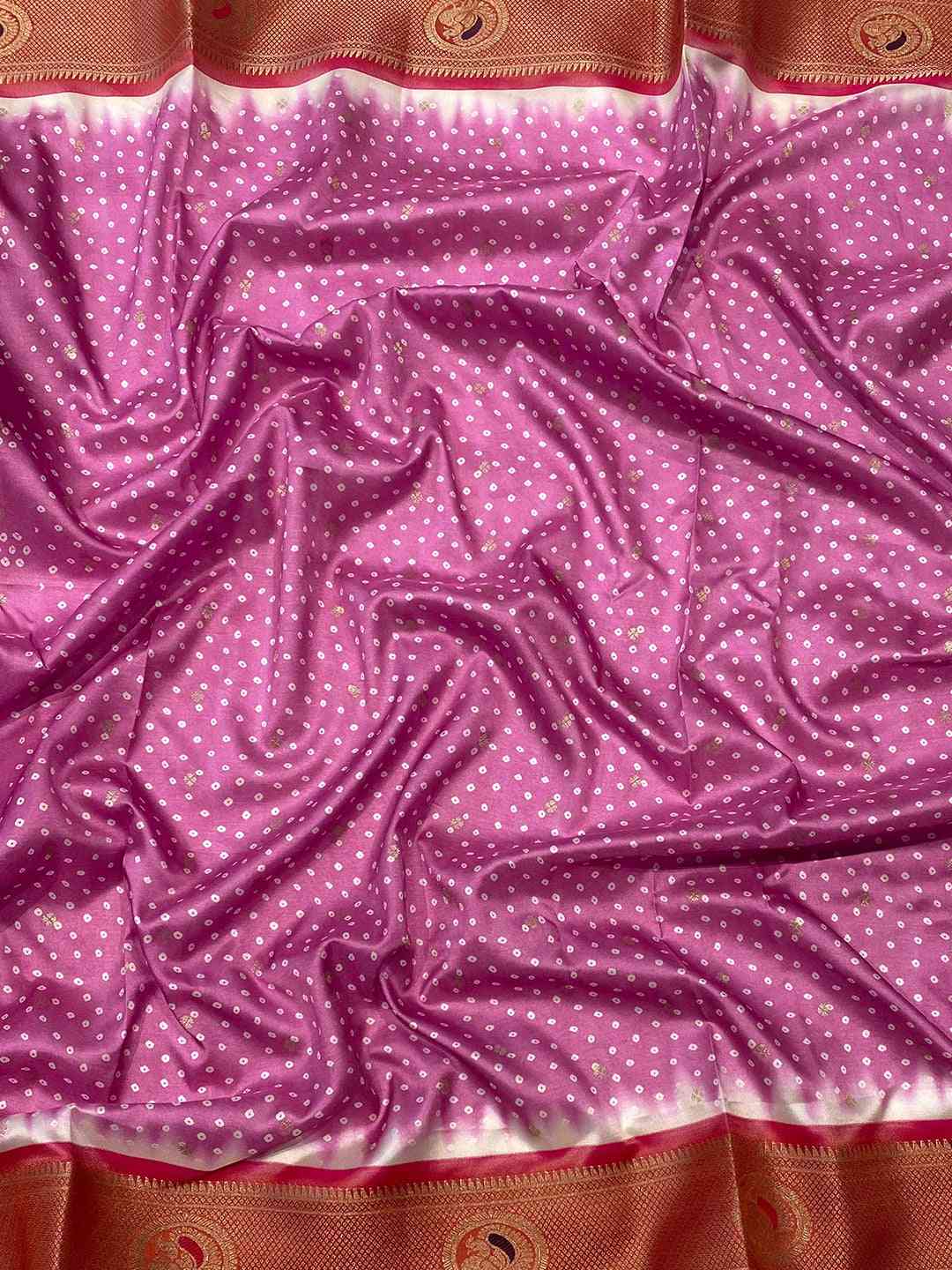 Exclusive Paithani Minakari Pallu With Bandhej Print Saree by My Store