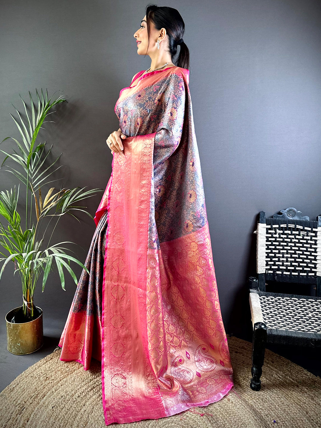 Rich Green Dharmavaram Silk Saree by My Store