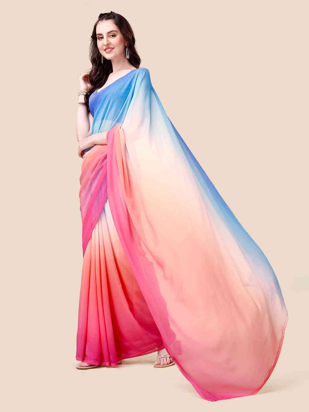 Soft Georgette Bollywood celebrity Wear Saree by My Store