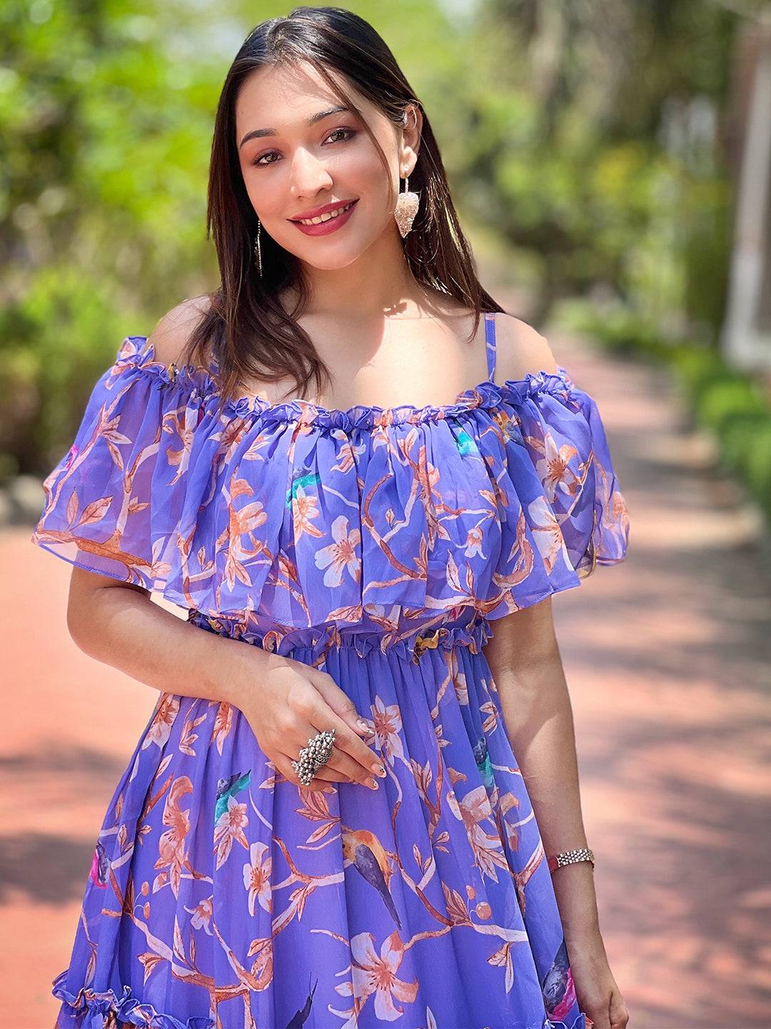 Purple Martini Floral Maxi Dress by My Store