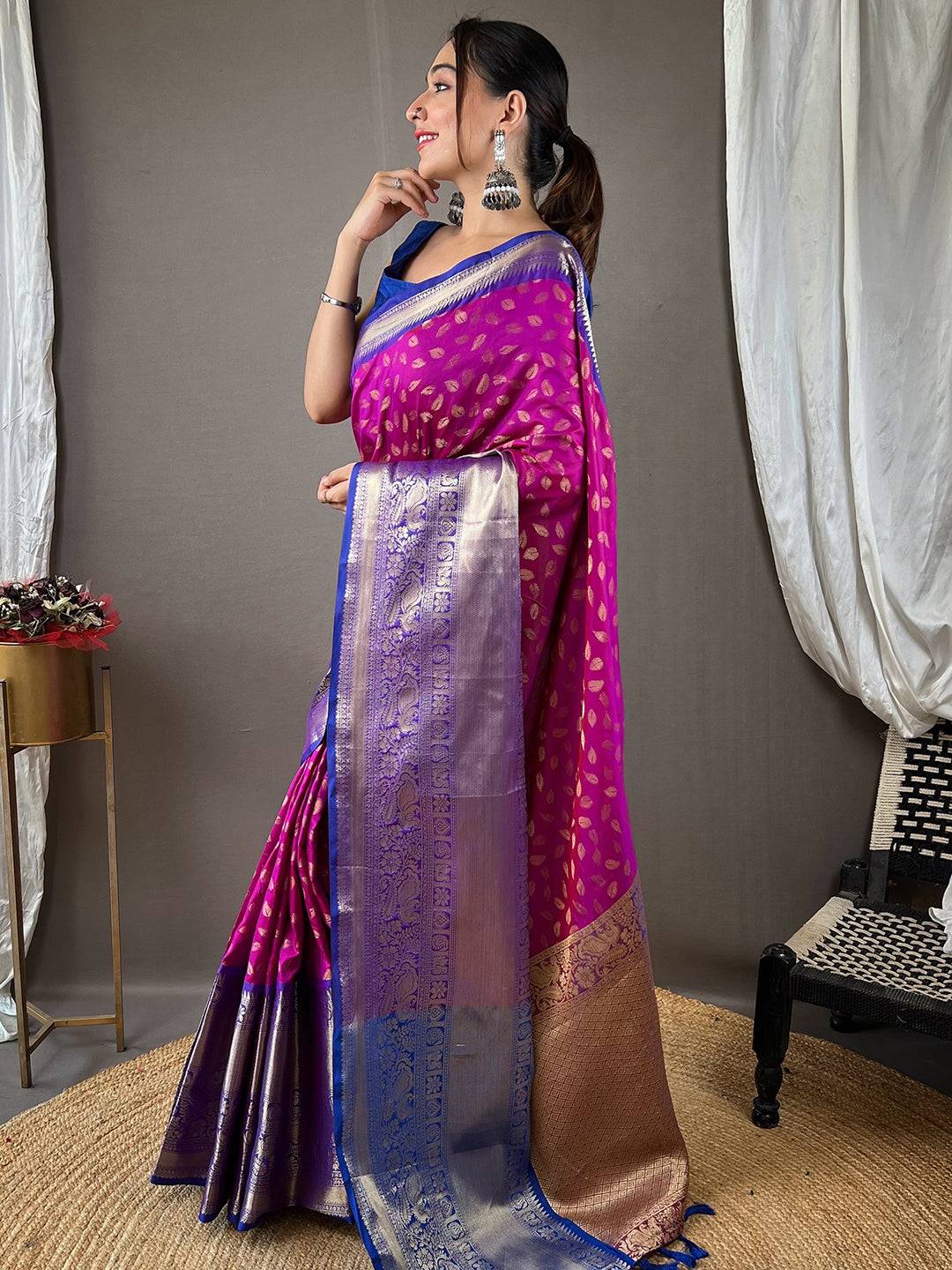 Latest Banarasi Kanchi Zari Weaving Saree by My Store