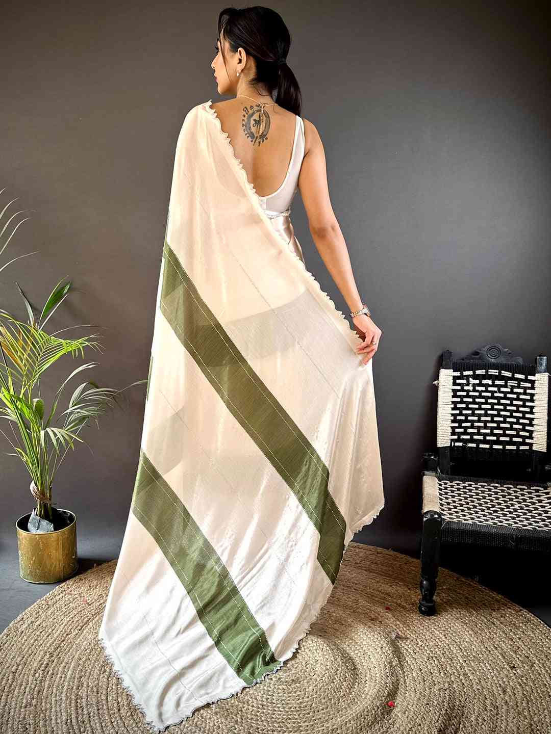 Opulent Charm Chiffon Stone Saree by My Store