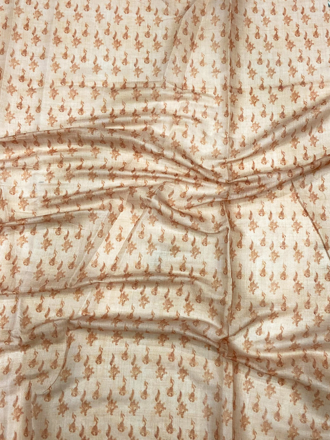 Peach Tussar Pashmina Kalamkari Saree by My Store