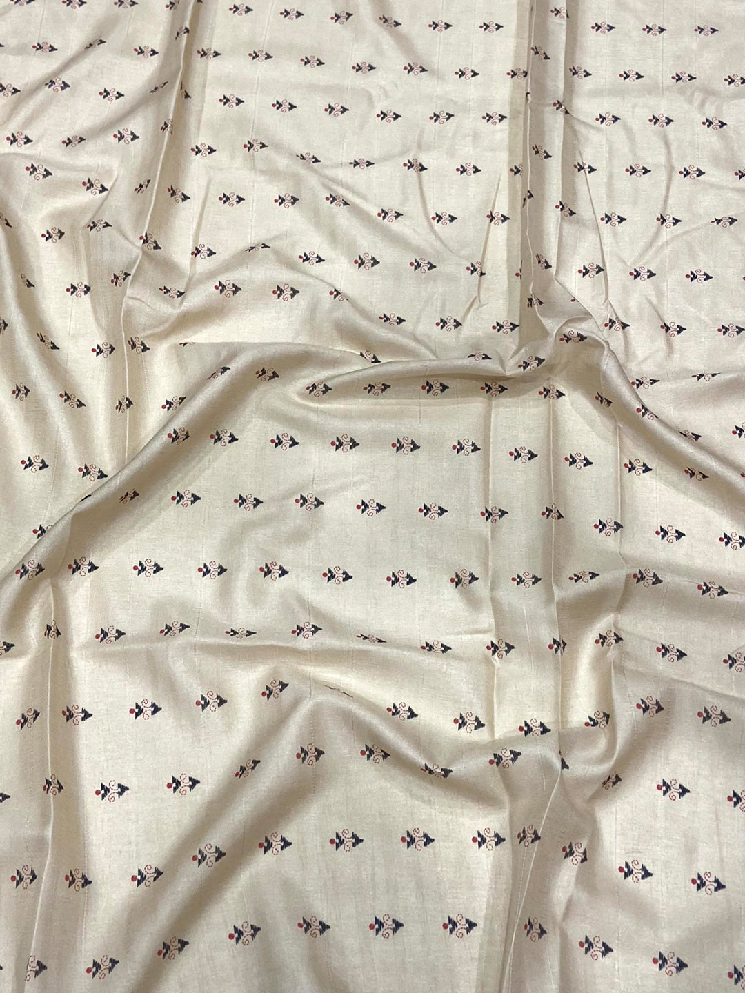 Cream Tussar Silk Madhubani Print Saree by My Store