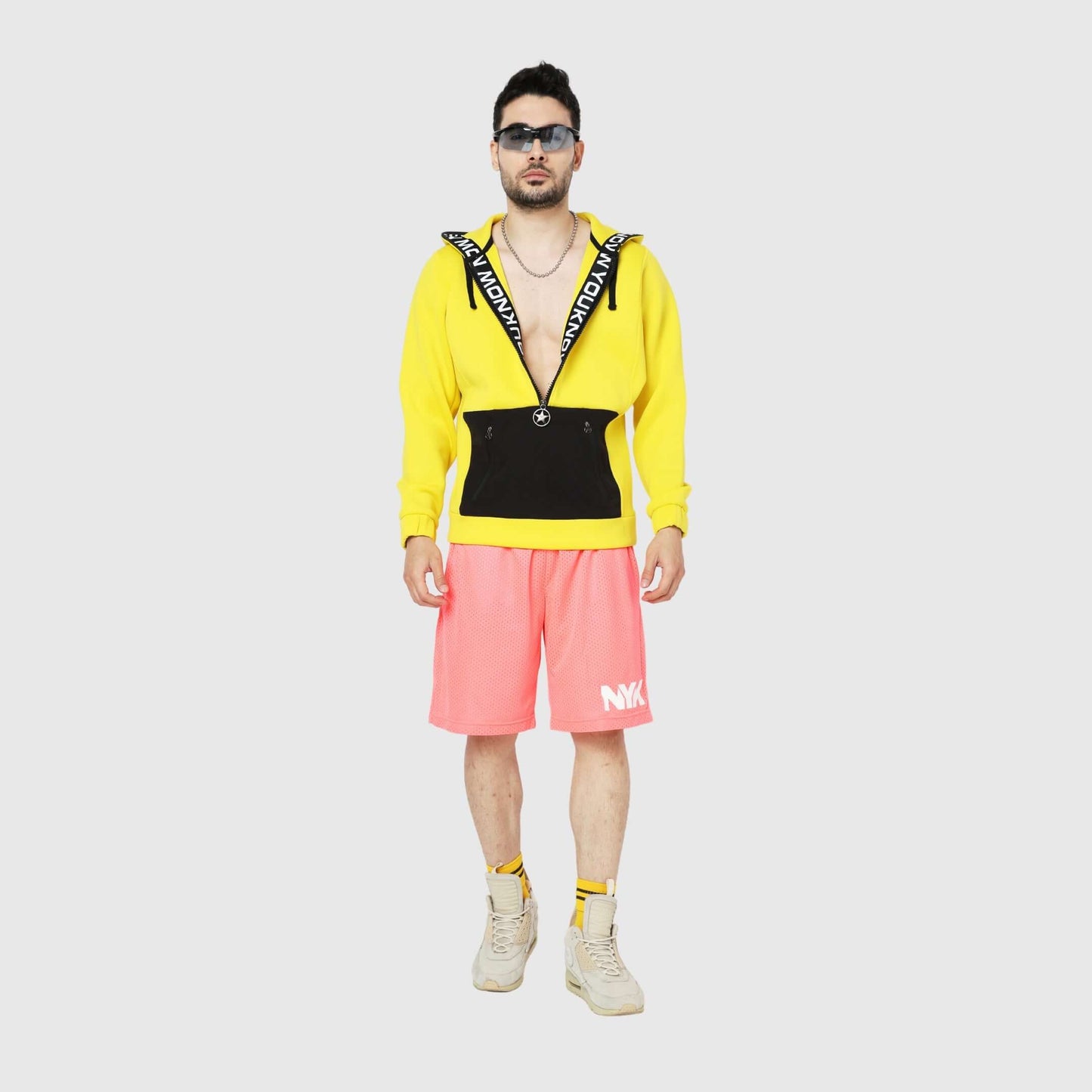 Pink Solid Relaxed Fit Shorts