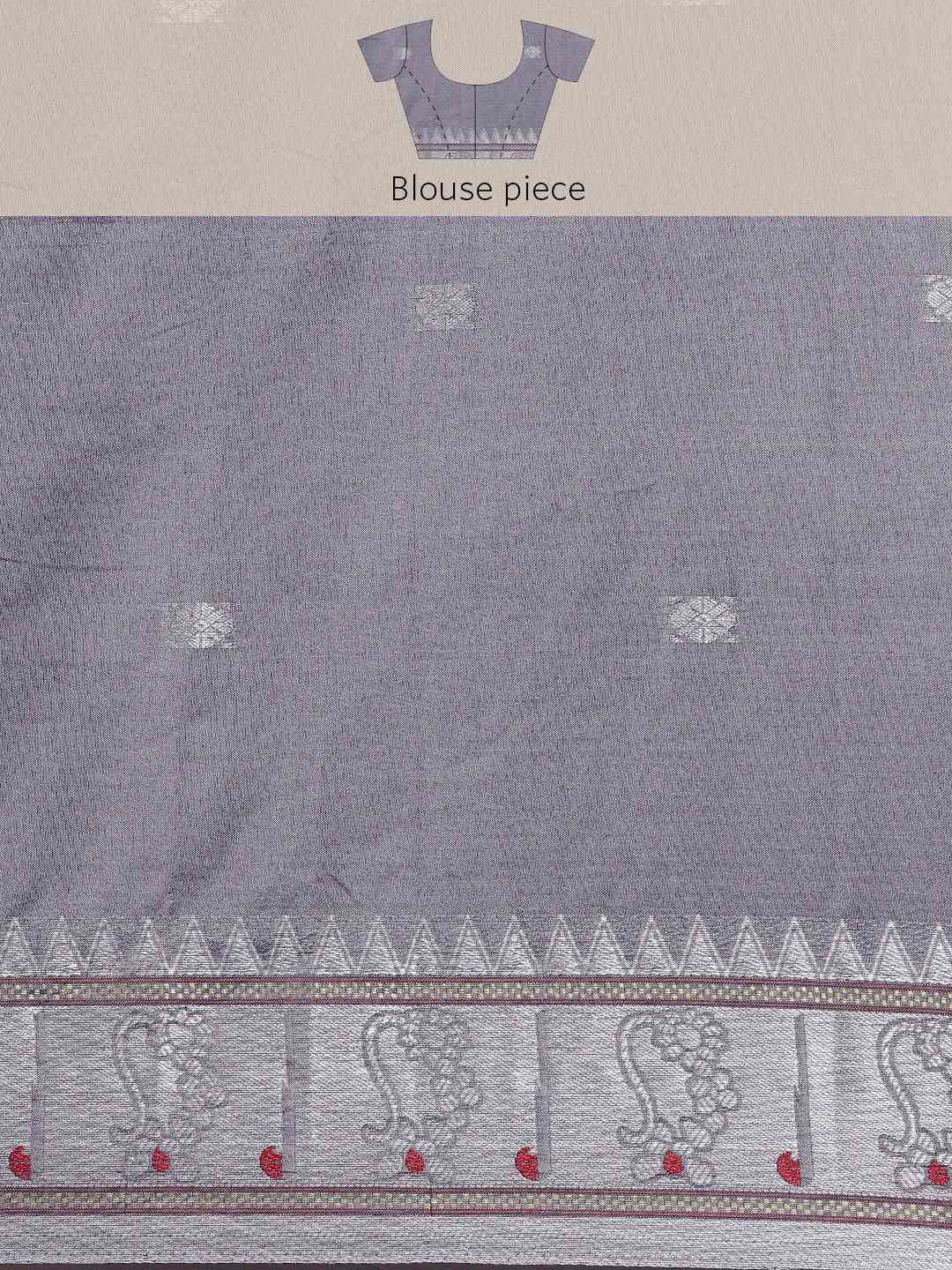 Beautiful Blue Colour Zari Silk Cotton Paithani Saree