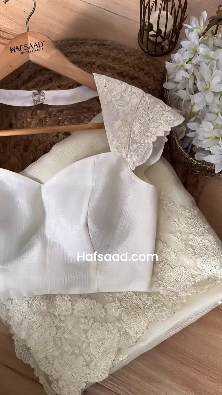 Elegant White Blouse with Lace Sleeves - My Store
