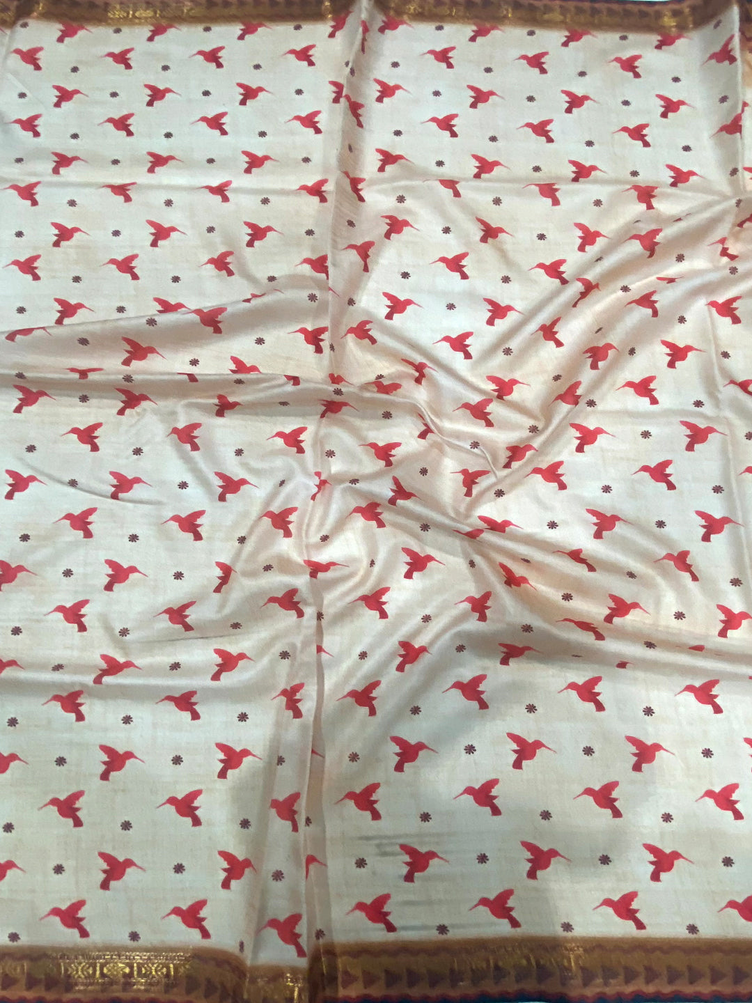 Toffee Peach Soft Silk Floral Saree