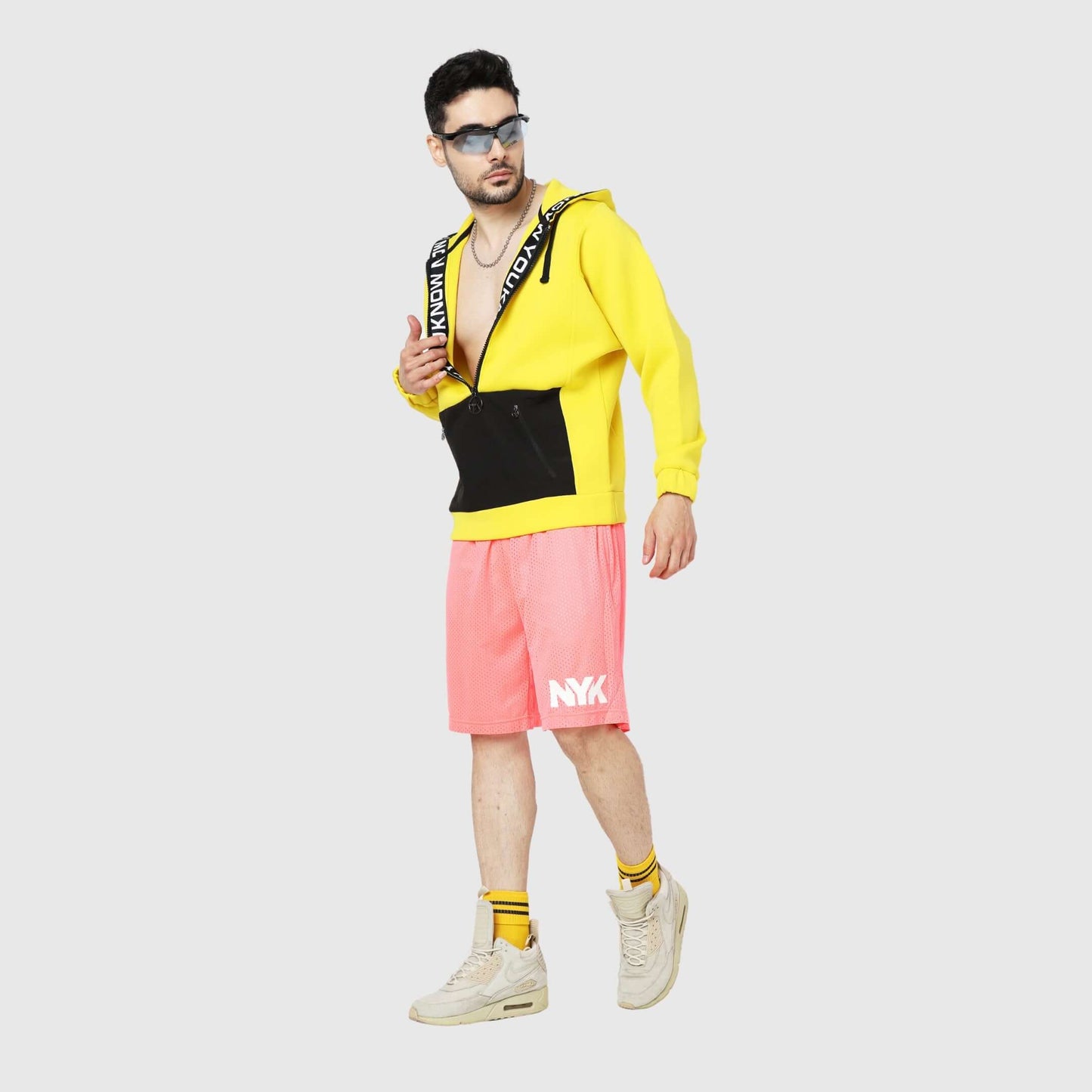 Pink Solid Relaxed Fit Shorts