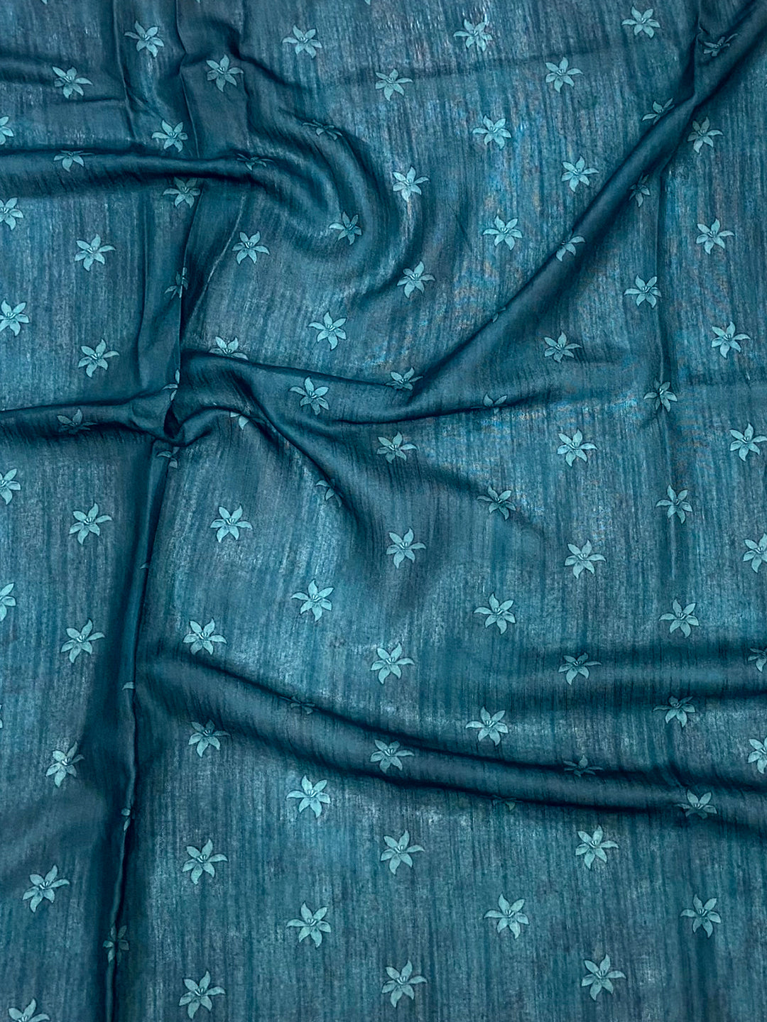 Ivory Linen Block Kalamkari Print Saree by My Store