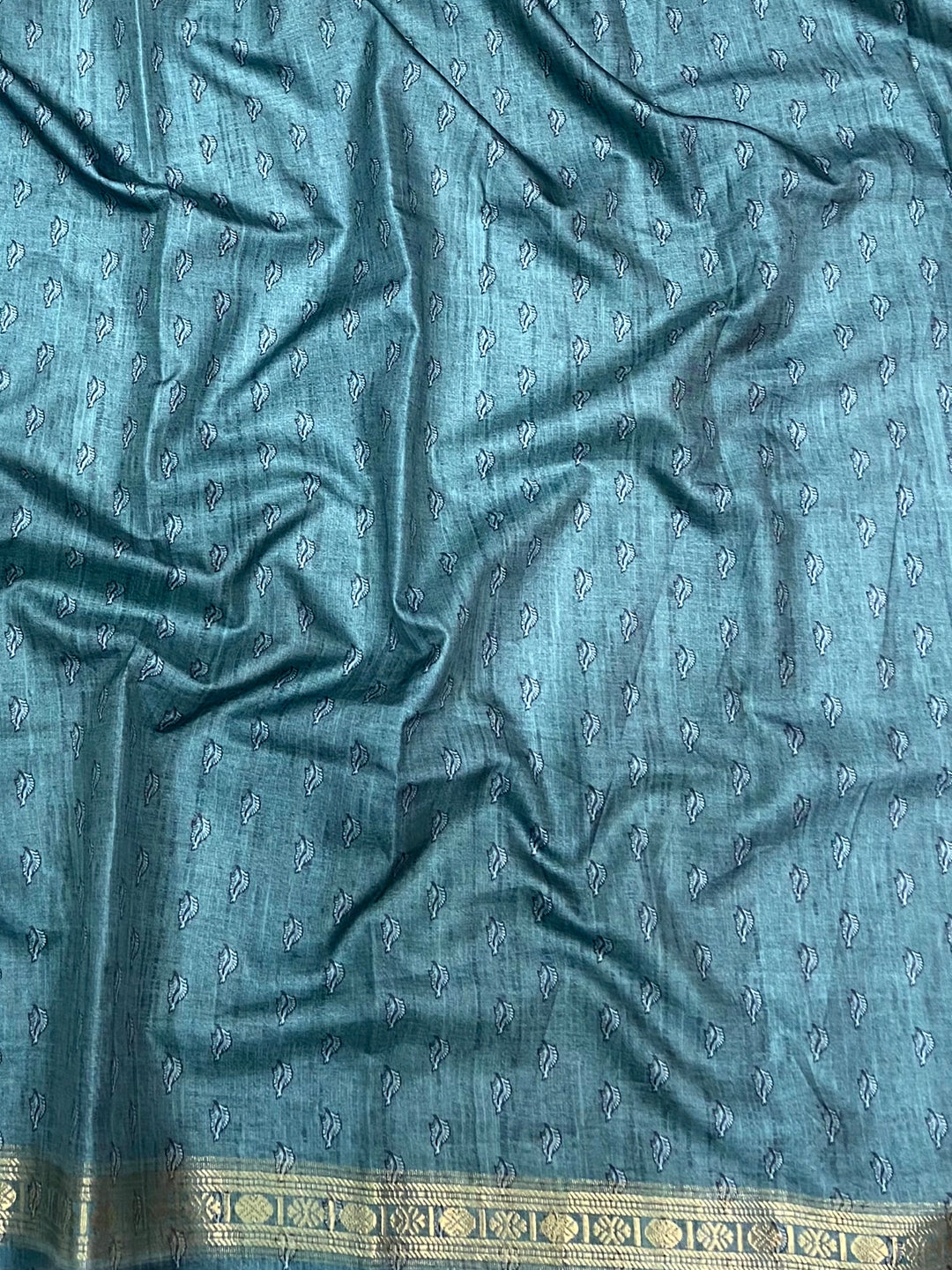 Grey Soft Silk Floral Print Saree