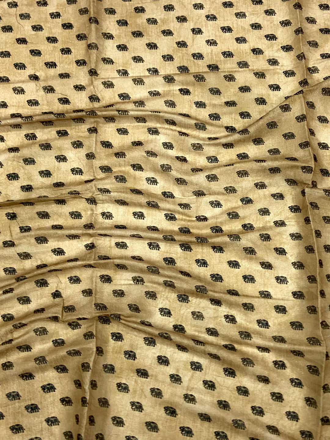 Beige Warli Print Tissue Chanderi Saree