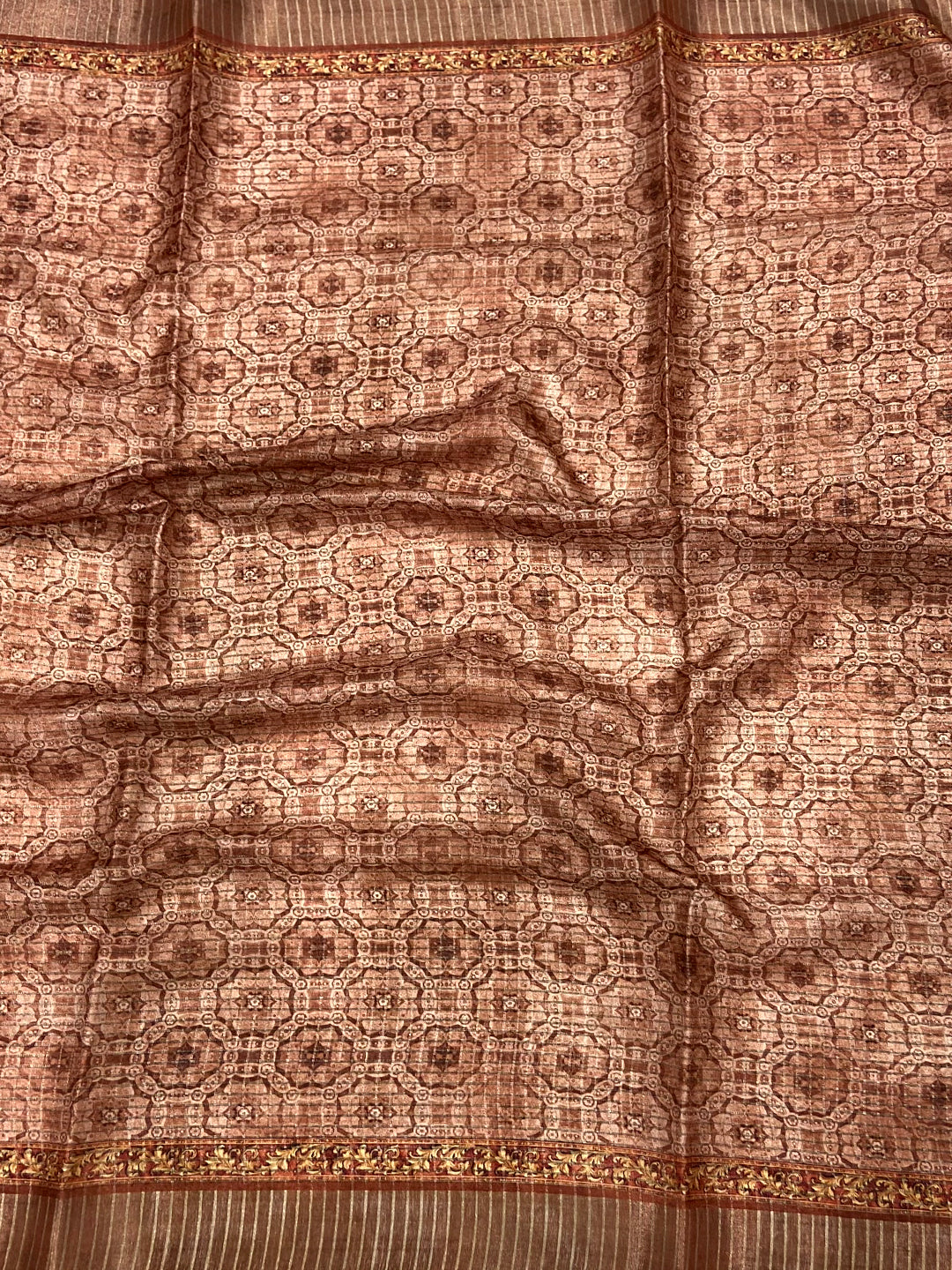 Graceful Light Pink Soft Silk Chex Saree by My Store