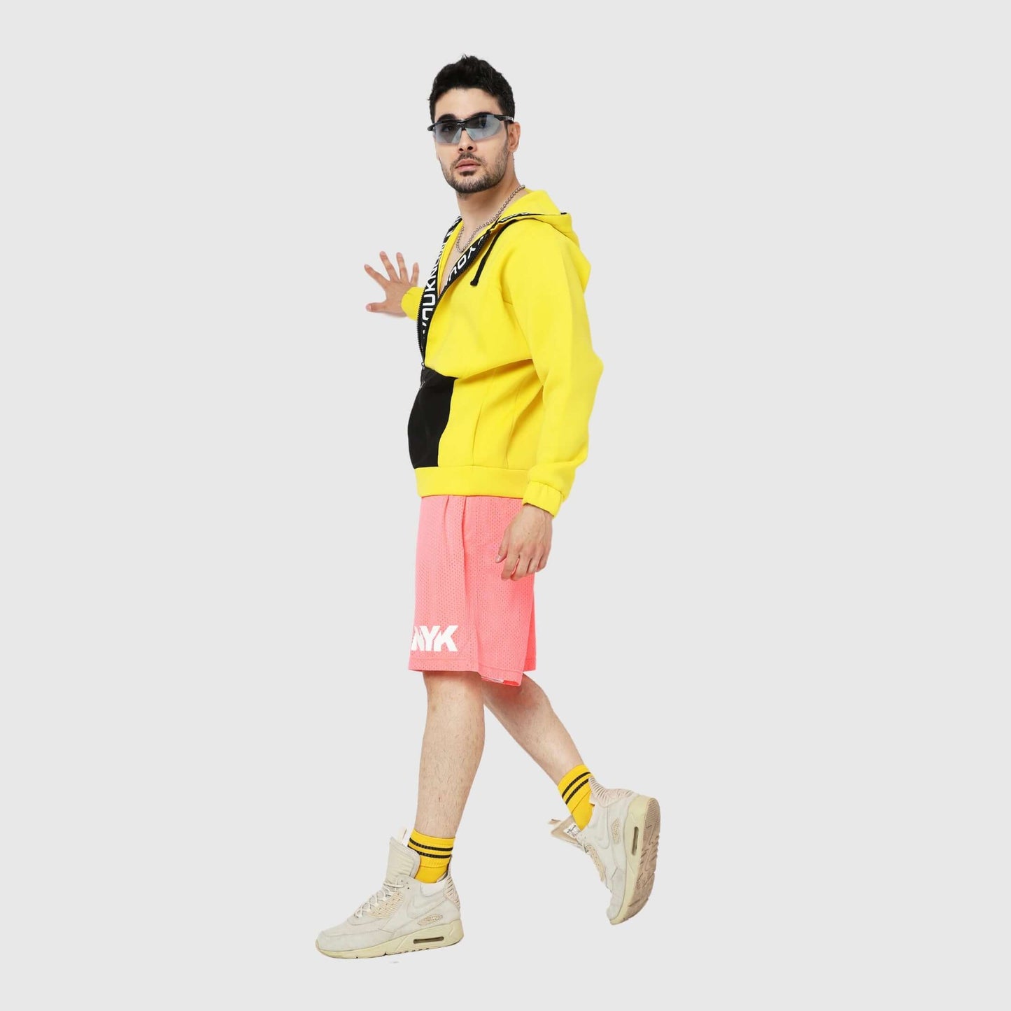Pink Solid Relaxed Fit Shorts