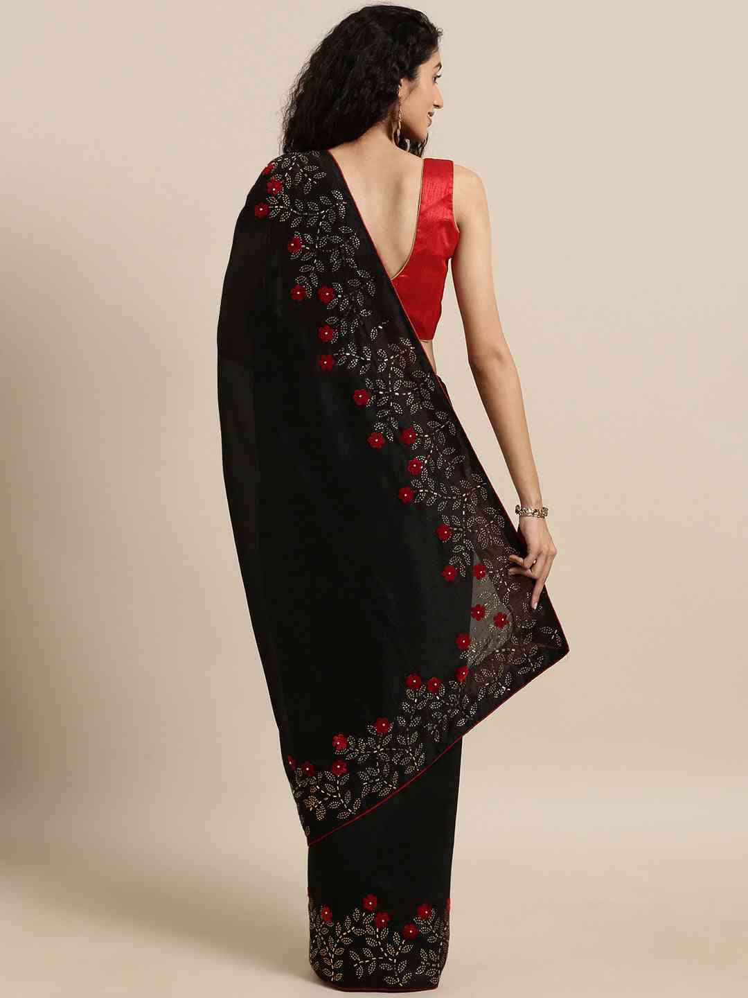 Elegant Vichitra Poly Silk Saree with Exquisite Embellished Border