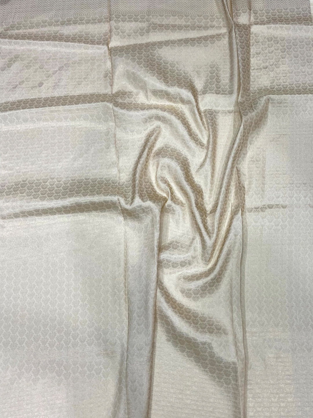 White Kanjivaram Digital Silk Saree