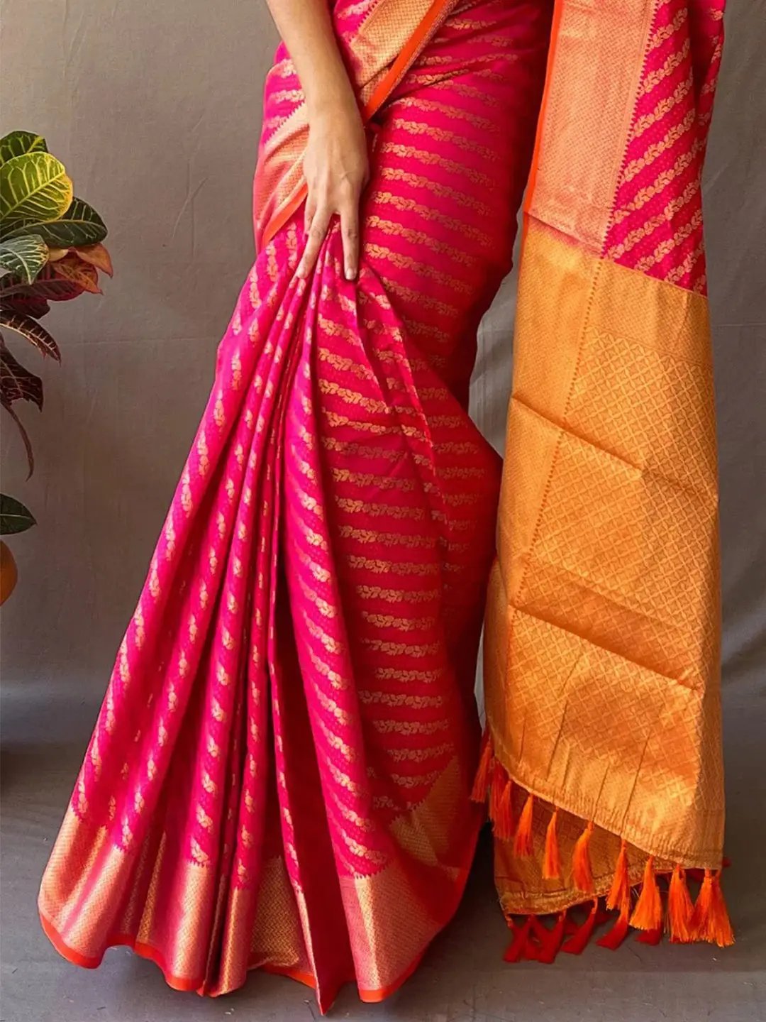 Elegance with the Hot Pink Patola Saree by My Store